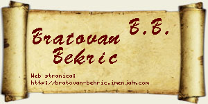 Bratovan Bekrić vizit kartica